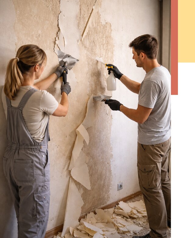 Снятие старых обоев в Тутаеве от 5504 руб. под ключ недорого | ОТДЕЛОЧНИК-Ттв