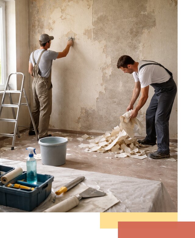 Снятие старых обоев в Тутаеве быстро и качественно