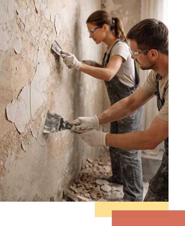 Снятие старой шпаклевки и подготовка поверхностей в Тутаеве