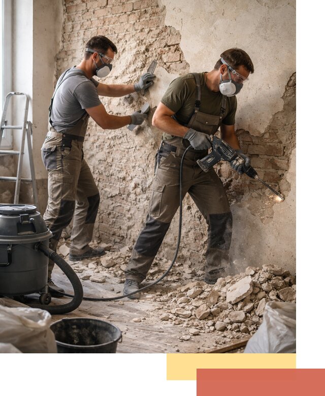 Демонтаж штукатурки со стен в Тутаеве быстро и аккуратно