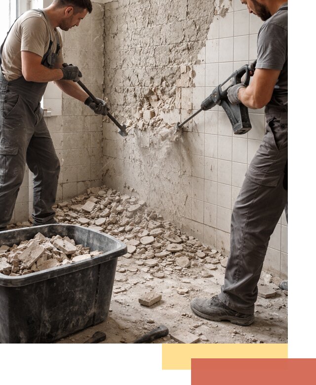 Демонтаж плитки со стен в Тутаеве быстро и аккуратно