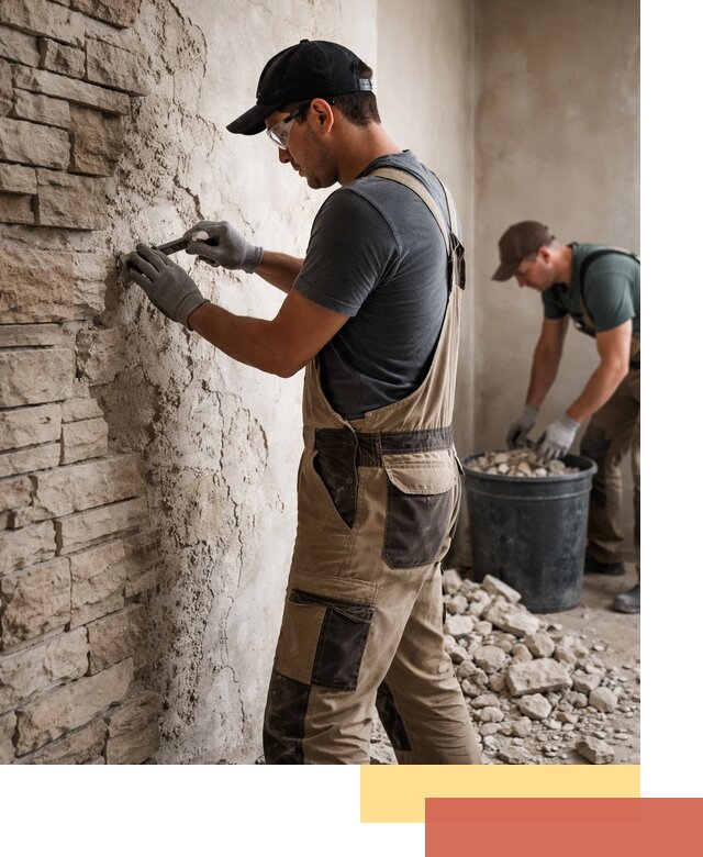 Демонтаж декоративного камня в Тутаеве профессионально и безопасно