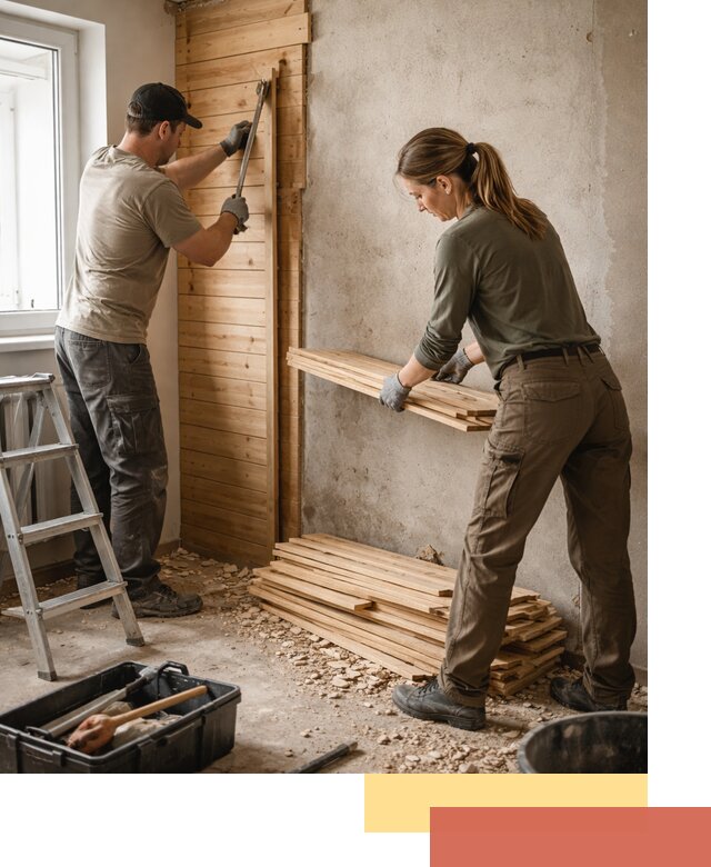 Демонтаж вагонки со стен в Тутаеве — профессиональный демонтаж