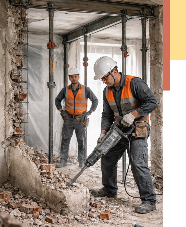 Снос несущих стен в Тутаеве от 10746 руб. — демонтаж несущей стены под ключ | ОТДЕЛОЧНИК-Ттв