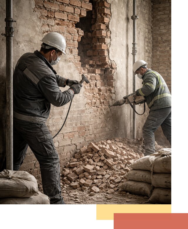 Демонтаж кирпичных стен в Тутаеве быстро и безопасно