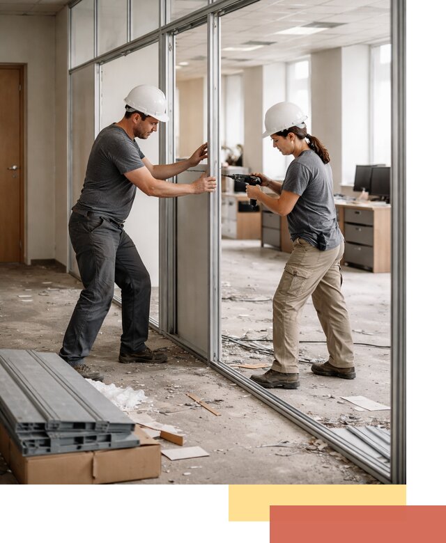 Демонтаж алюминиевых перегородок в Тутаеве быстро и аккуратно