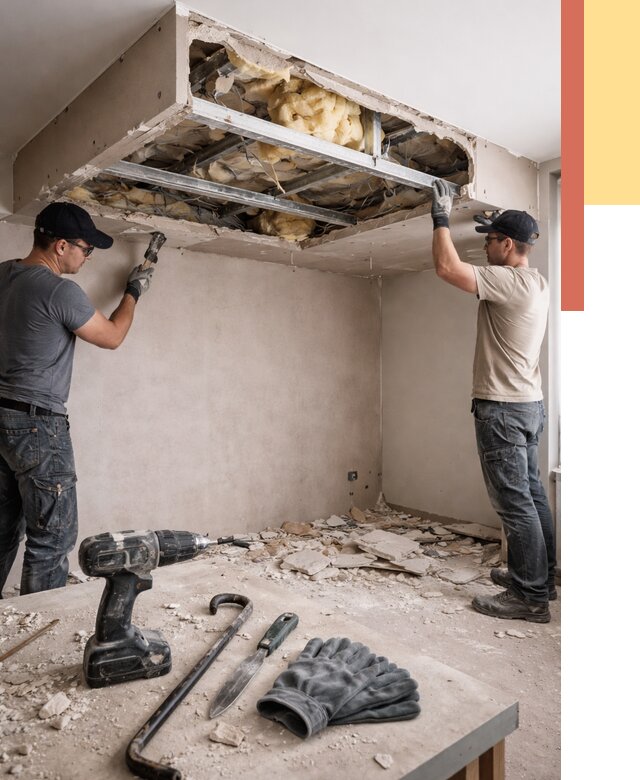 Демонтаж короба из гипсокартона в Тутаеве от 1594 руб. — быстро и недорого | ОТДЕЛОЧНИК-Ттв