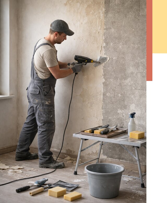 Очистка стен от клея в Тутаеве от 1940 руб. — снятие и удаление клея со стен | ОТДЕЛОЧНИК-Ттв