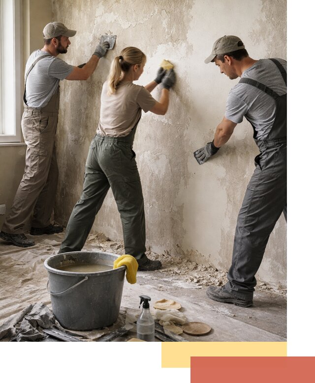 Очистка стен от клея и грунтовки в Тутаеве качественно и быстро