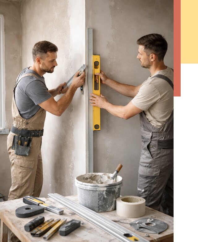 Выведение углов стен в Тутаеве от 1940 руб. быстро и недорого | ОТДЕЛОЧНИК-Ттв