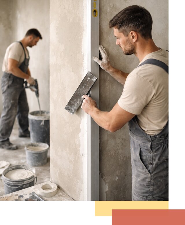 Выведение углов стен в Тутаеве: монтаж и оштукатуривание