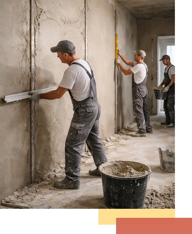 Штукатурка стен по маякам в Тутаеве — точная и ровная поверхность