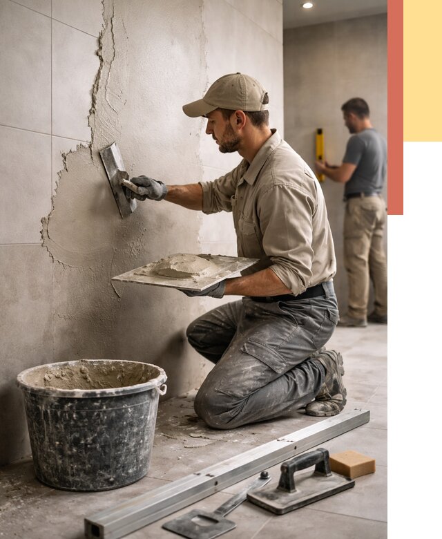 Штукатурка стен в ванной в Тутаеве от 4718 руб./м² — выравнивание под ключ | ОТДЕЛОЧНИК-Ттв