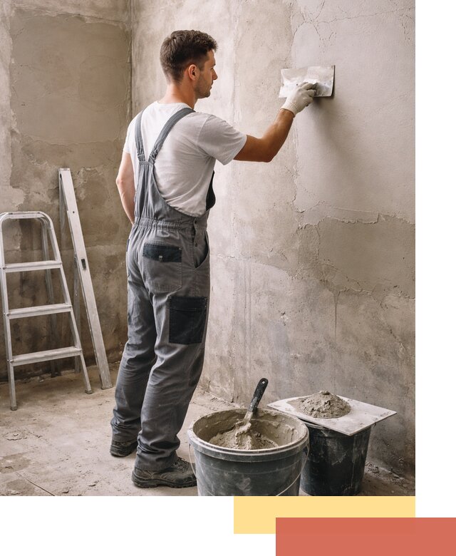 Штукатурка стен в ванной под ключ в Тутаеве