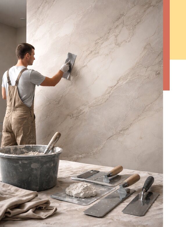 Декоративная штукатурка под мрамор в Тутаеве от 2936 руб./м² — быстро и недорого | ОТДЕЛОЧНИК-Ттв