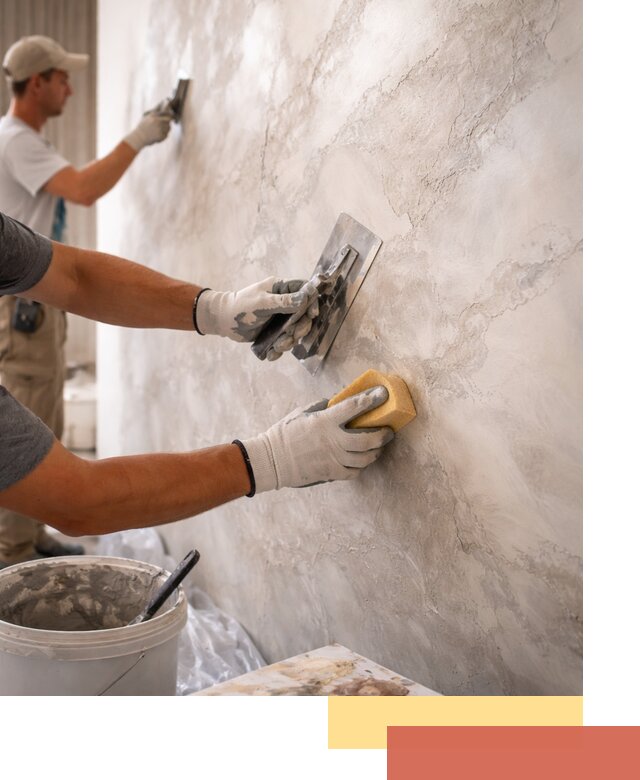 Декоративная штукатурка под мрамор в Тутаеве для стен и потолков