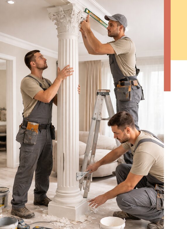 Установка декоративных колонн в Тутаеве от 12581 руб. под ключ | ОТДЕЛОЧНИК-Ттв