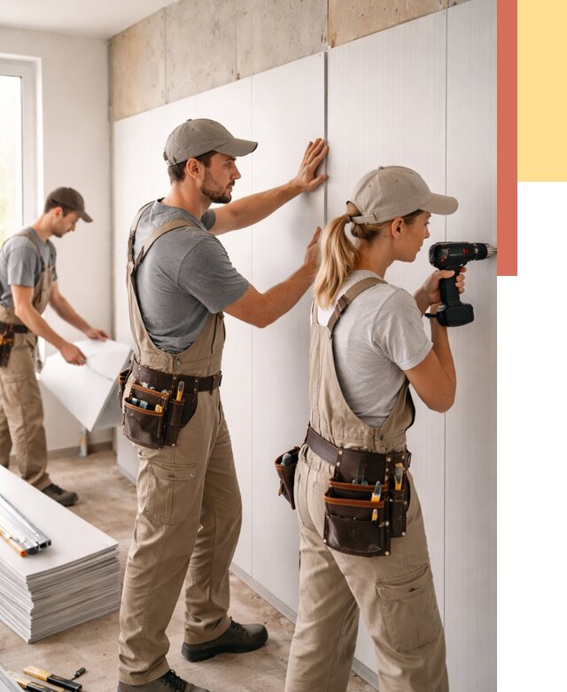 Монтаж ПВХ панелей на стены в Тутаеве от 472 руб/м2 — быстро и недорого | ОТДЕЛОЧНИК-Ттв