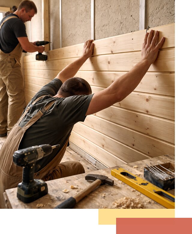 Монтаж деревянной вагонки на стены в Тутаеве быстро и качественно