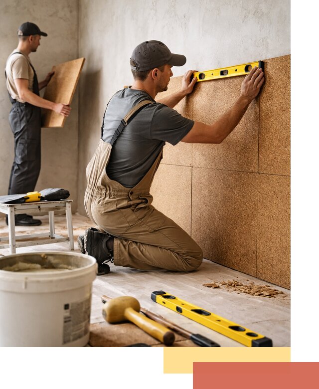 Монтаж пробковых панелей на стены в Тутаеве быстро и качественно