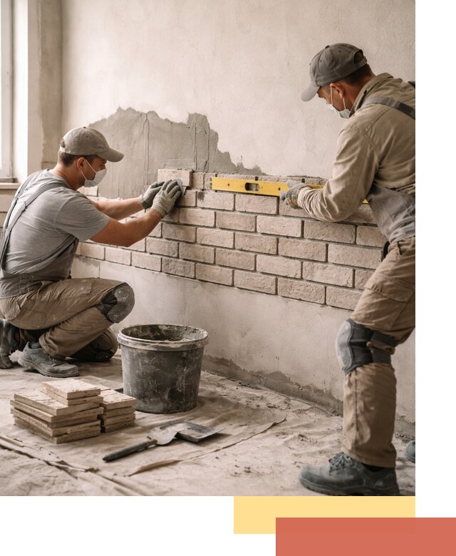 Монтаж декоративного кирпича профессионально в Тутаеве