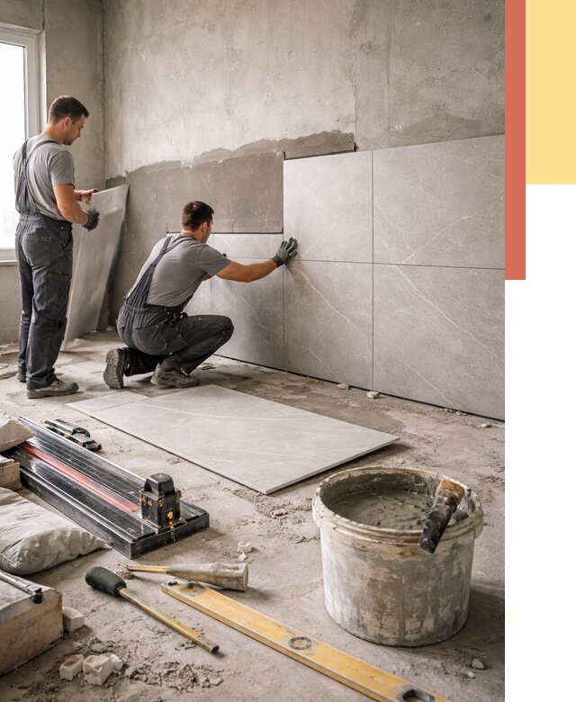 Облицовка стен керамогранитом в Тутаеве от 4403 руб./м² — услуги под ключ | ОТДЕЛОЧНИК-Ттв