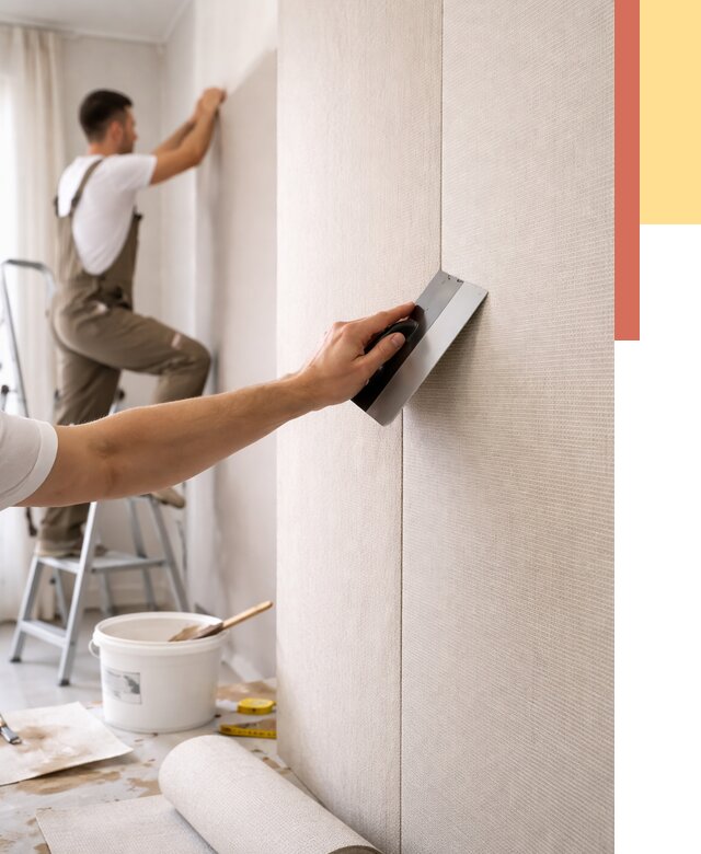 Поклейка текстильных обоев в Тутаеве от 4718 руб. под ключ | ОТДЕЛОЧНИК-Ттв