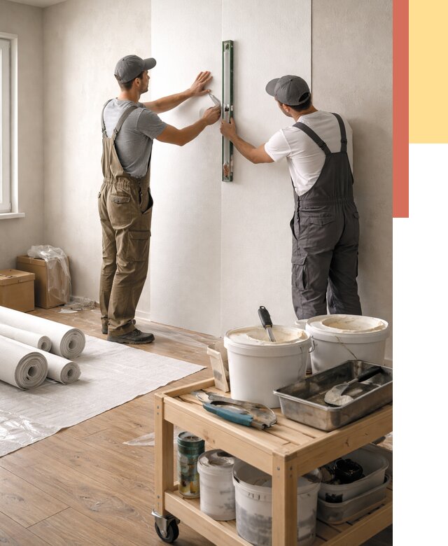 Поклейка стеклообоев в Тутаеве от 6815 руб. за м2 — быстро и недорого | ОТДЕЛОЧНИК-Ттв