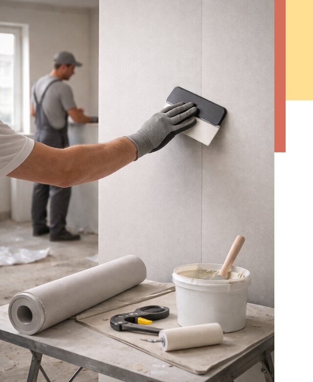 Поклейка обоев под покраску в Тутаеве от 3669 руб. за м2 | ОТДЕЛОЧНИК-Ттв