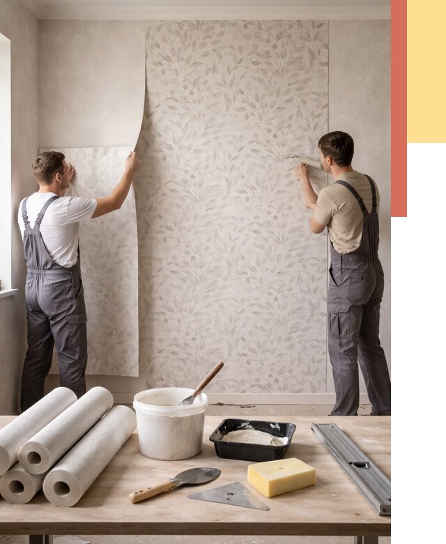 Поклейка обоев с подбором рисунка в Тутаеве от 3669 руб. | ОТДЕЛОЧНИК-Ттв - быстро и недорого