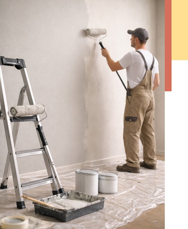 Покраска стен латексной краской в Тутаеве от 4718 руб. за м2 | ОТДЕЛОЧНИК-Ттв