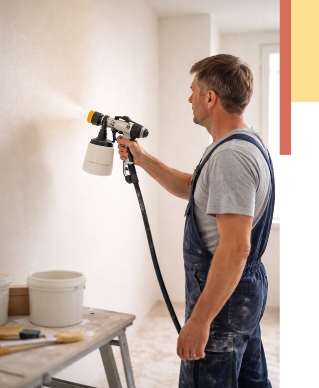 Покраска стен краскопультом в Тутаеве от 7863 руб. — механизированная покраска | ОТДЕЛОЧНИК-Ттв