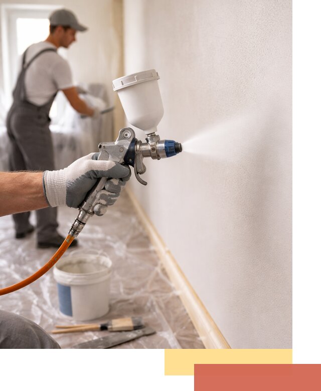 Покраска стен краскопультом в Тутаеве быстро и качественно