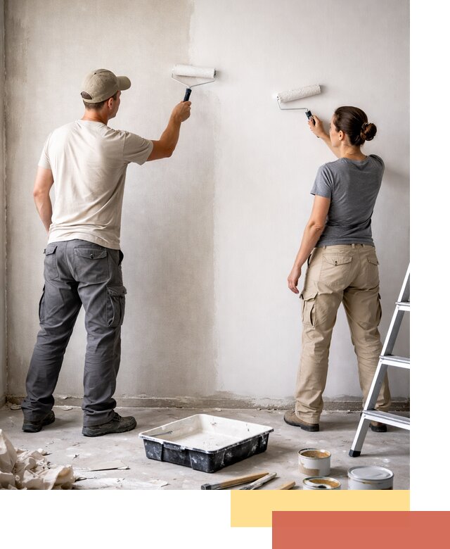 Окраска стен по стеклохолсту в Тутаеве качественно и долговечно