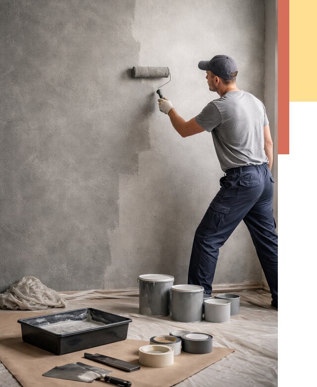 Покраска стен под бетон в Тутаеве от 681 руб. за м2 — быстро и недорого | ОТДЕЛОЧНИК-Ттв