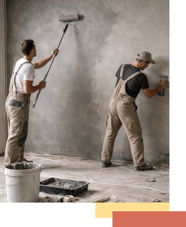 Покраска стен под бетон в Тутаеве профессионально и недорого