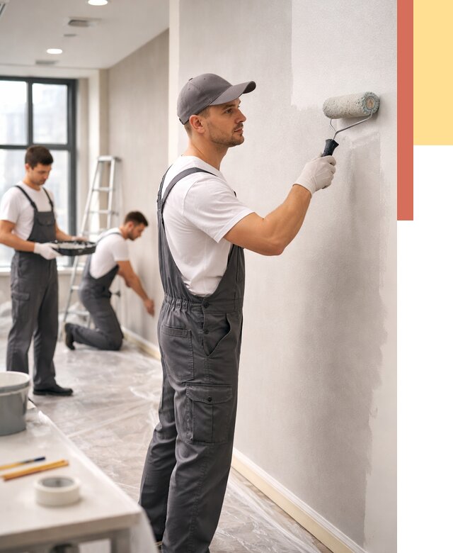 Покраска стен в офисе в Тутаеве от 8911 руб. — быстро и недорого | ОТДЕЛОЧНИК-Ттв