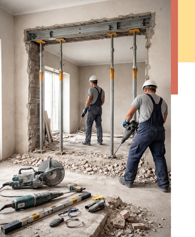 Прорезка проема в стене в Тутаеве от 4718 руб. — быстро и недорого | ОТДЕЛОЧНИК-Ттв