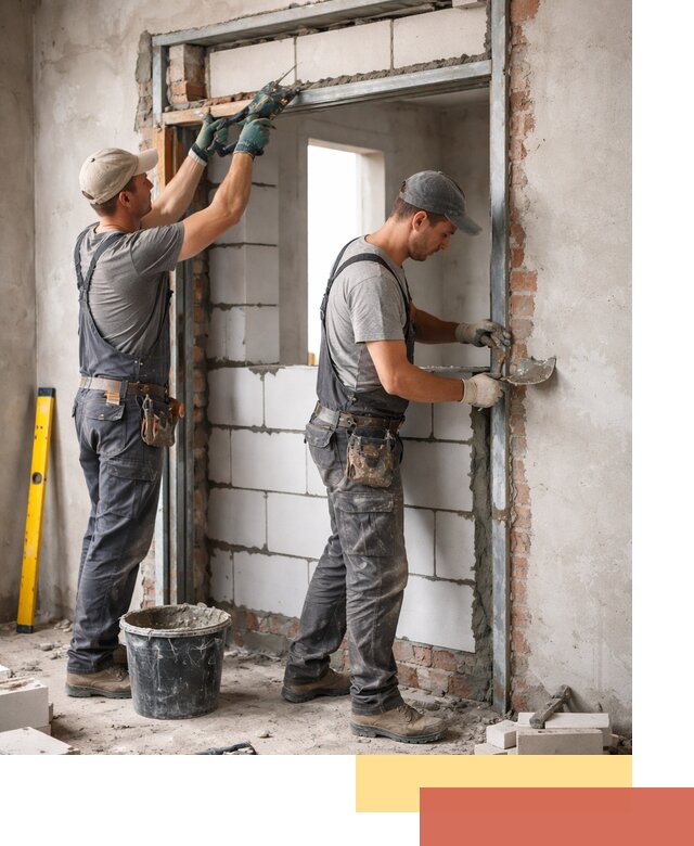 Закладка дверного проема под ключ в Тутаеве: демонтаж, монтаж, отделка