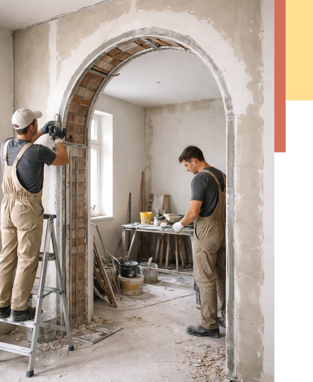 Устройство арочного проема в Тутаеве от 9960 руб. под ключ — быстро и недорого | ОТДЕЛОЧНИК-Ттв