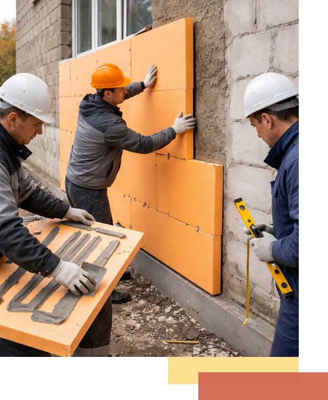 Утепление фасада пеноплексом под ключ в Тутаеве