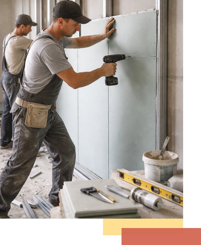 Кладка влагостойких перегородок ПГП в Тутаеве