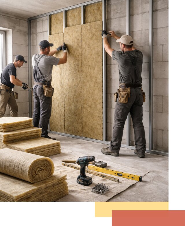 Шумоизоляция перегородок из блоков в Тутаеве — монтаж и защита шумоизоляцией