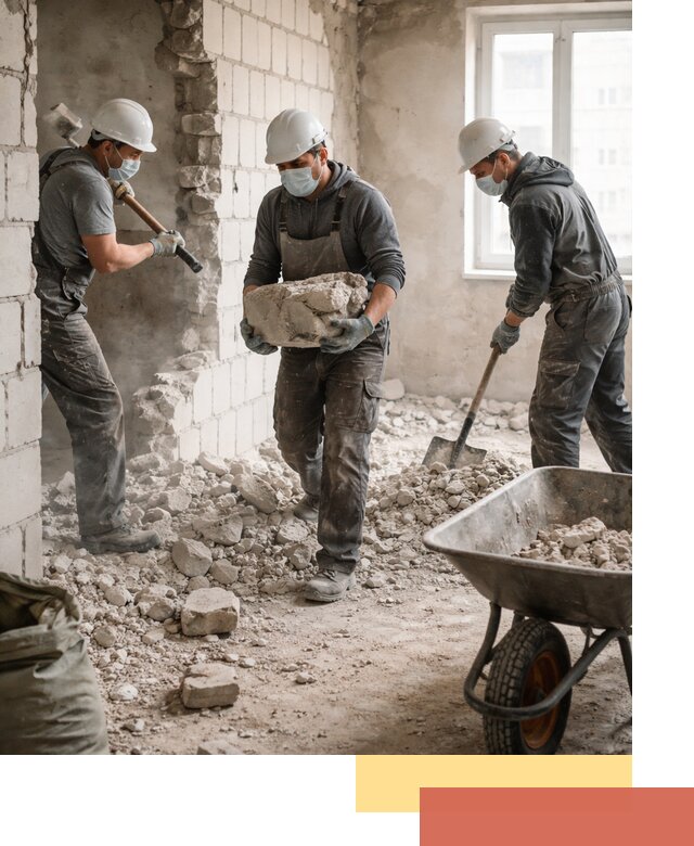 Демонтаж блочных перегородок в Тутаеве быстро и аккуратно