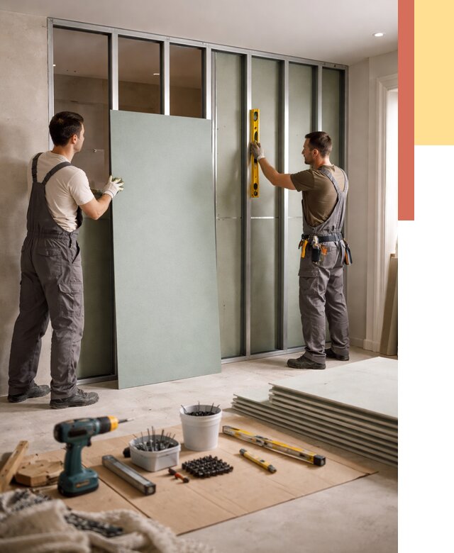 Перегородка из влагостойкого гипсокартона в Тутаеве от 5032 руб. — монтаж под ключ | ОТДЕЛОЧНИК-Ттв