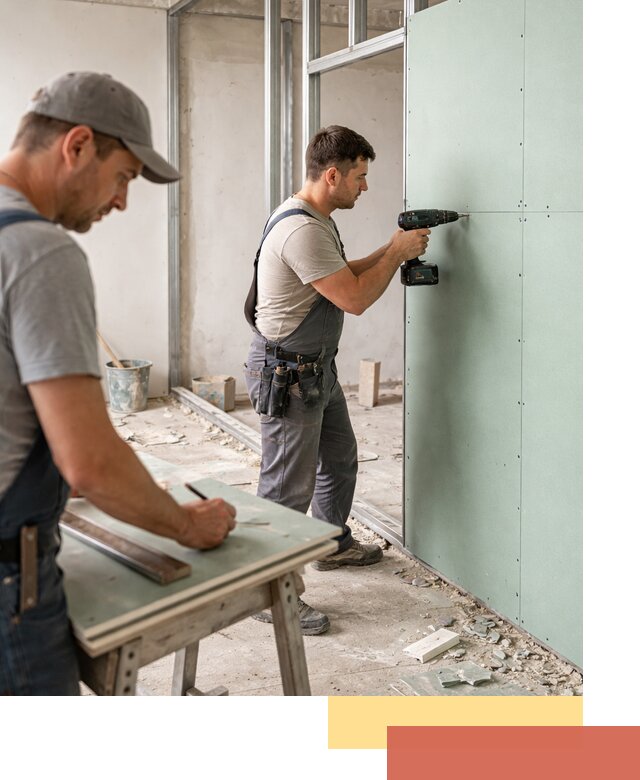 Перегородки из влагостойкого гипсокартона под ключ в Тутаеве