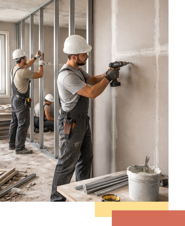 Перегородки из огнестойкого гипсокартона в Тутаеве под ключ