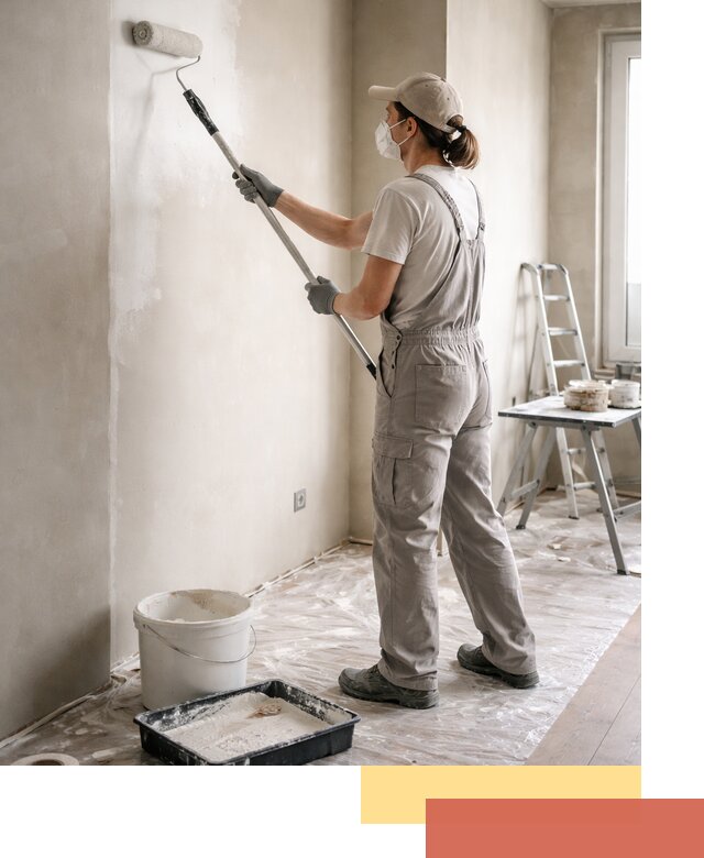 Покраска перегородок из гипсокартона в Тутаеве качественно и недорого