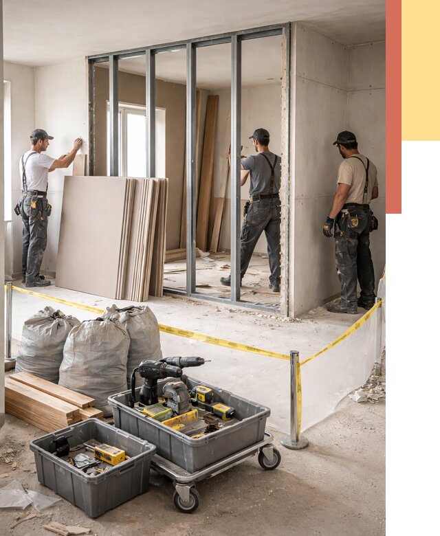 Перенос гипсокартонной перегородки в Тутаеве под ключ от 4718 руб. | Демонтаж и монтаж – ОТДЕЛОЧНИК-Ттв