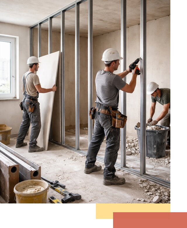 Перенос гипсокартонной перегородки в Тутаеве профессионально и быстро